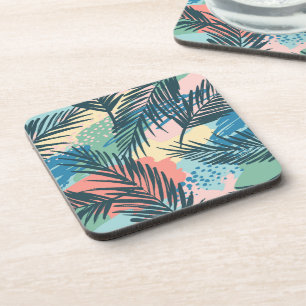Dessous-de-verre Motif Pastel Tropical Leaf
