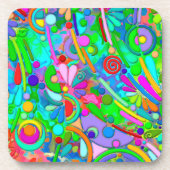 Dessous-de-verre Motif Peint À La Main Et Numériquement Art 18 (Devant)