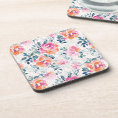 Dessous-de-verre Motif peint de roses (Côté gauche)