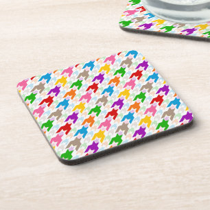 Dessous-de-verre Motif pied-de-poule coloré blanc