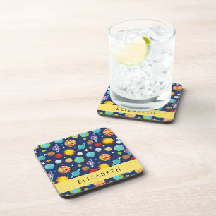 Dessous-de-verre Motif, Planètes, Étoiles, Cosmos, Votre Nom