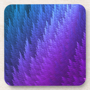 Dessous-de-verre Motif Plume Teinture Liée Bleu Violet