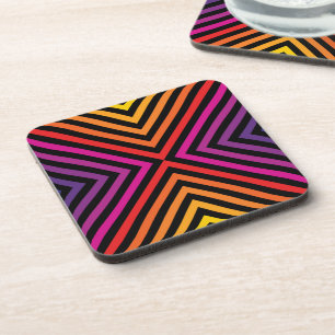 Dessous-de-verre Motif psychédélique Rainbow Chevron