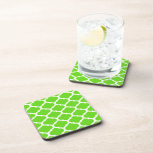 Dessous-de-verre Motif Quatrefeuilles Marocain Vert Citron Frais