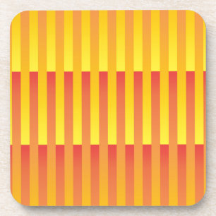 Dessous-de-verre Motif rayé orange jaune