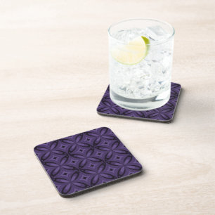 Dessous-de-verre Motif Rétro de Couleur Violet Foncé