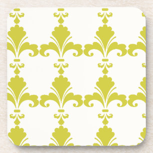 Dessous-de-verre Motif Rétro Vert Fleur-De-Lis