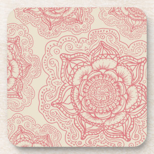 Dessous-de-verre Motif rose de mandala