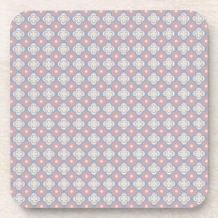 Dessous-de-verre Motif rose et bleu