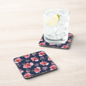 Dessous-de-verre Motif rose foncé d'aquarelle (Côté Droit)