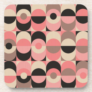 Dessous-de-verre Motif rose moderne de la moitié du siècle