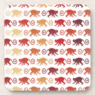 Dessous-de-verre Motif rouge de singes