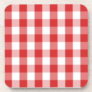 Dessous-de-verre Motif rouge et blanc de guingan