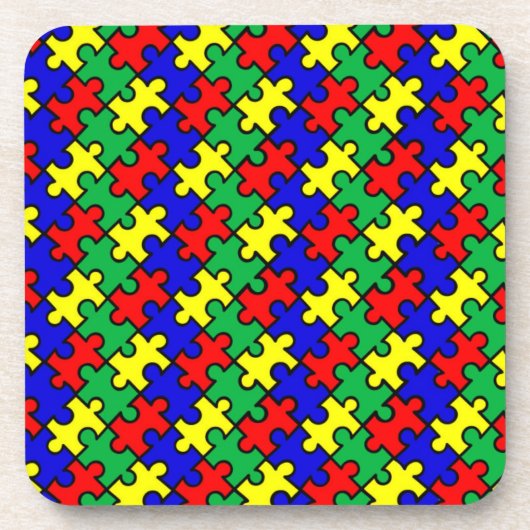 Dessous-de-verre Motif sans couture de puzzle (Devant)