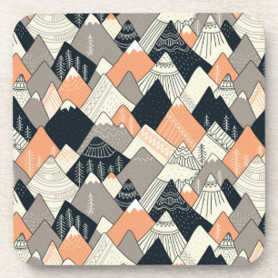 Dessous-de-verre Motif scandinave de montagne de style