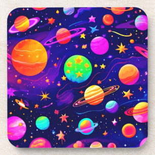 Dessous-de-verre Motif spatial coloré
