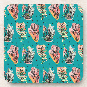 Dessous-de-verre Motif Succulent de Cactus Graphiques Abstraits