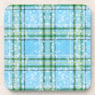 Dessous-de-verre Motif Tartan Carreaux de Neige d'Hiver