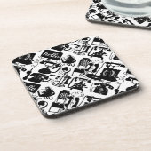 Dessous-de-verre Motif téléphonique noir rétro (Côté gauche)