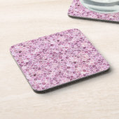 Dessous-de-verre Motif Terrazzo Patchwork Pavé Rose Pâle (Côté gauche)