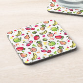 Dessous-de-verre motif tiré par la main de fruits (Côté gauche)