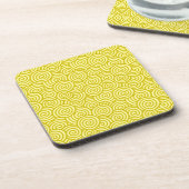 Dessous-de-verre Motif tourbillon japonais - moutarde et jaune clai (Côté gauche)