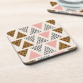 Dessous-de-verre Motif Triangle Rose et Léopard Chic (Côté gauche)