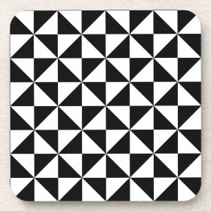 Dessous-de-verre Motif triangulaire noir et blanc