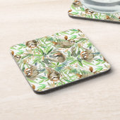 Dessous-de-verre Motif tropical de paresse d'aquarelle (Côté gauche)