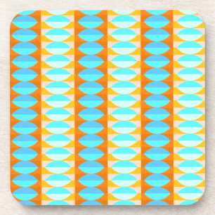Dessous-de-verre Motif turquoise bleu orange jaune coloré
