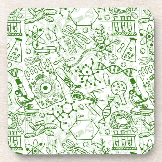 Dessous-de-verre Motif vert de biologie (Devant)