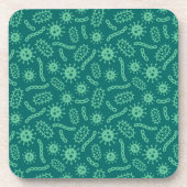 Dessous-de-verre Motif vert de microbes (Devant)