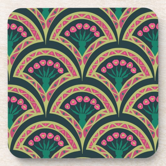 Dessous-de-verre motif vert en forme de coque (Devant)