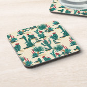 Dessous-de-verre Motif vert et rouge de cactus (Côté gauche)