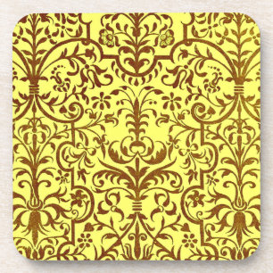 Dessous-de-verre Motif victorien jaune