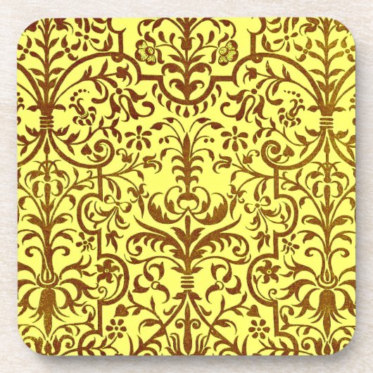 Dessous-de-verre Motif victorien jaune (Devant)