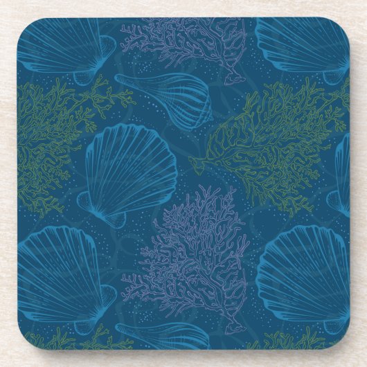 Dessous-de-verre Motif vintage de mer (Devant)