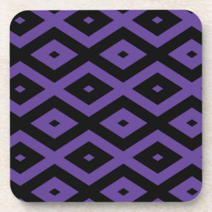 Dessous-de-verre Motif violet et diamant noir