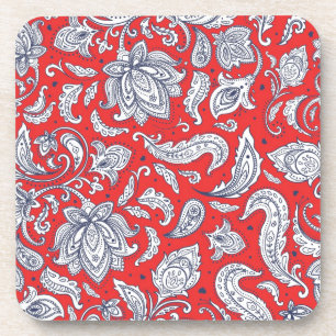 Dessous-de-verre Motifs de fleurs vintage rouges mignons