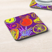 Dessous-de-verre Motifs de fruits tropicaux au néon (Côté gauche)