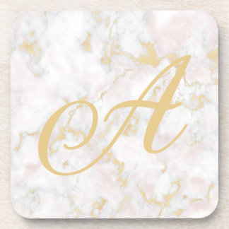 Dessous de verre Motifs en marbre rose or