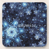 Dessous de verre Motifs Wintery Blue Snowflake (Devant)