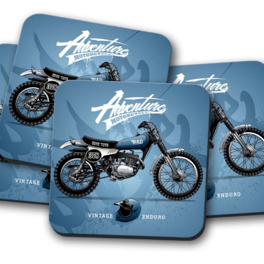 Dessous de verre moto bleu | Ensemble de Dessous d