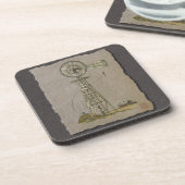 Dessous-de-verre Moulin à vent en bois rustique (Côté gauche)