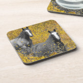 Dessous-de-verre Moutarde et chevaux (Côté gauche)