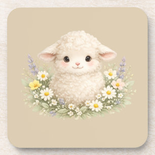 Dessous-de-verre Moutons Fantaisistes et Fleurs Sauvages pour un Ch