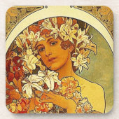 Dessous-de-verre Mucha - Dame aux Lys (Devant)