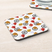 Dessous-de-verre Multicolor Fall Feuilles géographiques (Côté gauche)