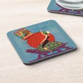 Dessous-de-verre Murad cigarettes dame équitation tortue géante (Côté gauche)