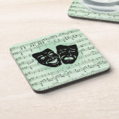 Dessous-de-verre Musique verte et masques grecs de théâtre (Côté gauche)